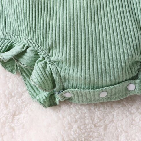 GRNSHTS Newborn Baby Girl Clothes Ruffle Solid Sweater Long Sleeve Romper+Hairband+Socks 3Pcs Fall Winter Outfits in Saudi Arabia