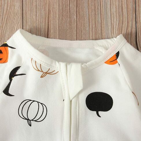 Noubeau Baby Boys Girls Halloween Clothes Newborn Ghost Long Sleeve Romper Toddler Pumpkin Print Jumpsuit Halloween Outfits in Saudi Arabia