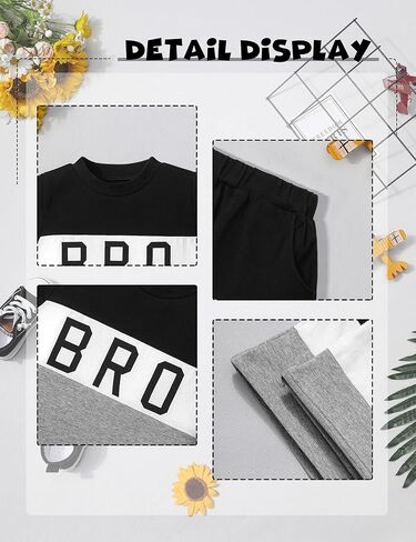 ملابس Ribabz للأطفال الصغار، ملابس للأولاد، تي شيرت صيفي بأكمام قصيرة مطبوع عليه حروف + سروال قصير مكون من قطعتين in Kuwait