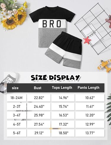 ملابس Ribabz للأطفال الصغار، ملابس للأولاد، تي شيرت صيفي بأكمام قصيرة مطبوع عليه حروف + سروال قصير مكون من قطعتين in Kuwait