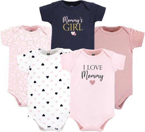 ملابس داخلية قطنية للأطفال من الجنسين من Hudson Baby، Girl Mommy Pink Navy، 0-3 أشهر in Saudi Arabia