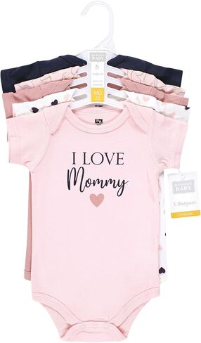 ملابس داخلية قطنية للأطفال من الجنسين من Hudson Baby، Girl Mommy Pink Navy، 0-3 أشهر in Saudi Arabia