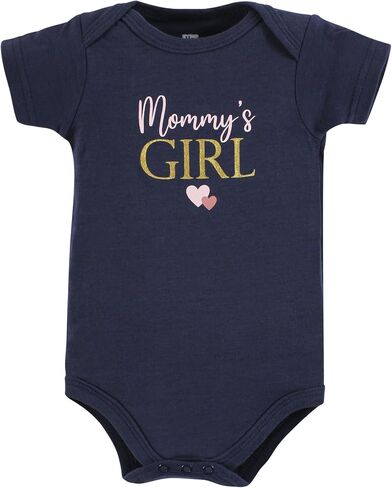 ملابس داخلية قطنية للأطفال من الجنسين من Hudson Baby، Girl Mommy Pink Navy، 0-3 أشهر in Saudi Arabia