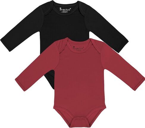 Jimonda Rayon From Bamboo Baby Bodysuit Long Sleeve Boy Girl Romper Soft | Stretchy, Lightweight, Viscose, Unisex Newborn Clothes, Infant One Piece, Tag free, Easy Diaper Changes, Spring Summer Fall in Saudi Arabia