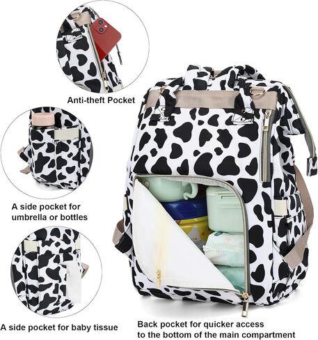 Cactus Diaper Bag Backpack for Baby Boys Girls, Waterproof Large Nappy Bags for Mom & Dad in Kuwait