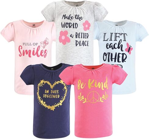 Hudson Baby Unisex Baby Short Sleeve T-Shirts, Be Kind, 4 Toddler in Kuwait