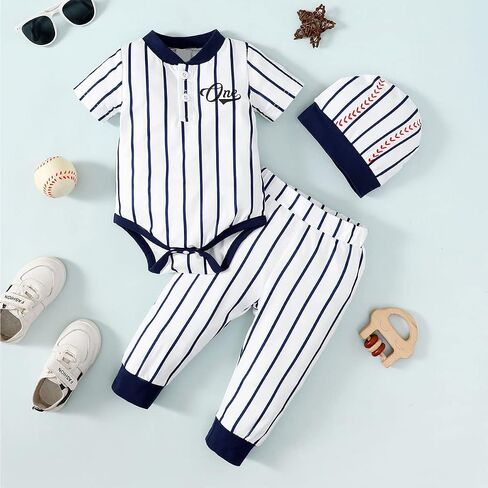 Baby Boy 1st Birthday Outfit - One Year Old Sports Baseball Bodysuit in Saudi Arabia