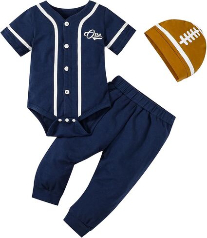 Baby Boy 1st Birthday Outfit - One Year Old Sports Baseball Bodysuit in Saudi Arabia