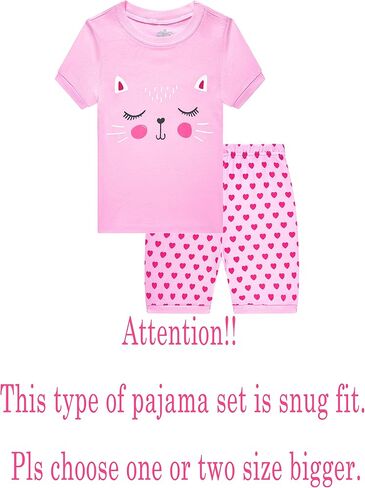 KikizYe Little Big Girls Pajamas Set Short Sleeve PJs 100% Cotton Pyjamas in Kuwait