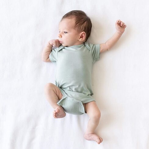 KYTE BABY Short Sleeve Baby Bodysuit, Buttery Soft Rayon Made From Bamboo, Wardrobe Essential For Newborn and Baby in Saudi Arabia