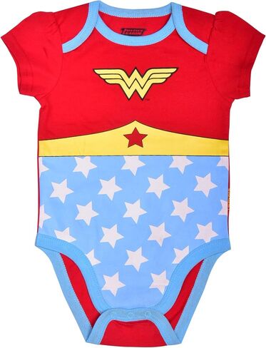 WARNER BROS DC Comics Girls’ Short Sleeve Bodysuit 5 Pack for Newborn and Infant – Purple/Pink/White/Blue/Red in Saudi Arabia