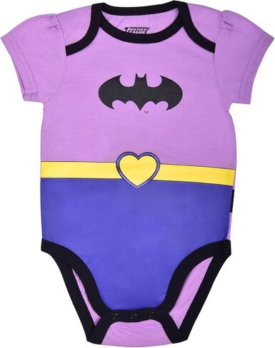 WARNER BROS DC Comics Girls’ Short Sleeve Bodysuit 5 Pack for Newborn and Infant – Purple/Pink/White/Blue/Red in Saudi Arabia