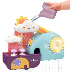 TI-TOO Baby Bath Toys, Fun Simple Physics Educational Bathtub Water Toy for Toddlers 1 2 3 + Year Old, Splash Infant Toys for Boy Girl Bath Time, Safe Colorful Skin Friendly Waterwheel Bathing Toy