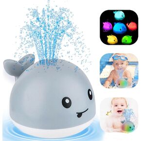 ZHENDUO Baby Bath Toys, Light Up Bath Toys, Sprinkler Bathtub Toys for Toddlers Infant Kids Boys, Automatic Spray Water Bath Toy, Pool Bathroom Baby Toy (Whale)