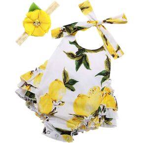 PrinceSasa Baby Girl's Floral Print Ruffles Romper Summer Clothes in Saudi Arabia
