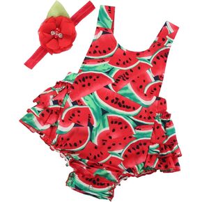 PrinceSasa Baby Girl's Floral Print Ruffles Romper Summer Clothes in Kuwait