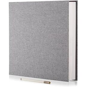 Large Photo Album Self Adhesive for 4x6 5x7 8x10 Pictures Magnetic Scrapbook Album 20 Sheets / 40 Pages Linen Cover DIY Photo Album with A Metallic Pen and and Plastic Board(Grey) in Saudi Arabia