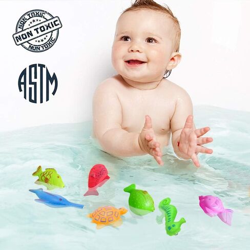 Magnetic Fishing Pool Toys Game, Water Table Bathtub Bath Toy - Pole Rod Floating Fish, Birthday Party Gifts for Toddler Age 3 4 5 6 Year Old, Kids Outdoor Toys in Kuwait