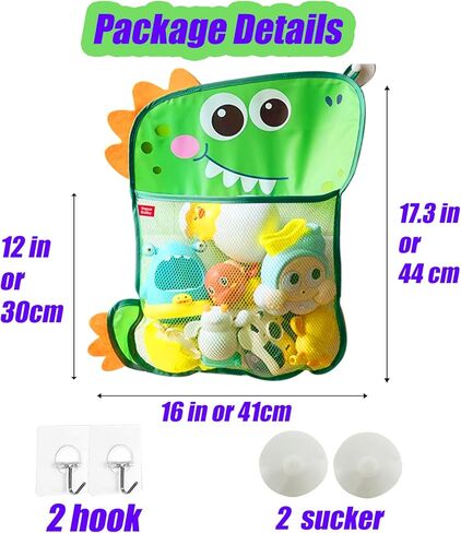 تخزين ألعاب الحمام من LieKmei، منظم ألعاب حمام الأطفال للحوض، حامل ألعاب حمام الأطفال، شبكة ألعاب الديناصورات لألعاب الحوض، حامل ألعاب استحمام الطفل، تخزين ألعاب الحمام للحوض، حقيبة تخزين ألعاب حوض الاستحمام in Kuwait