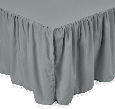 TILLYOU Pink Pleated Crib Bed Skirt for Baby Boys Girls, 100% Natural Soft Dust Ruffle, Standard Nursery Bedding Toddler Bedskirt Solid, 14" Drop in Kuwait