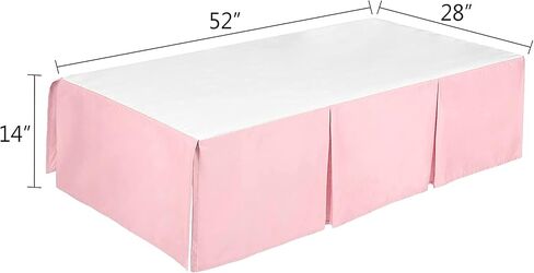 TILLYOU Pink Pleated Crib Bed Skirt for Baby Boys Girls, 100% Natural Soft Dust Ruffle, Standard Nursery Bedding Toddler Bedskirt Solid, 14" Drop in Kuwait