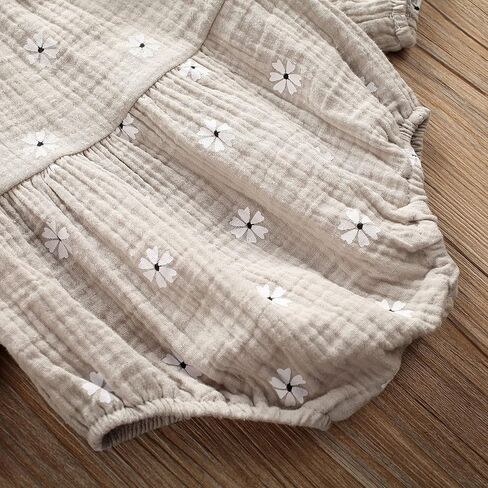 الوليد الطفل بنات الأزهار طباعة طويلة الأكمام جولة الرقبة خمر رومبير الرضع الكشكشة بذلة in Kuwait