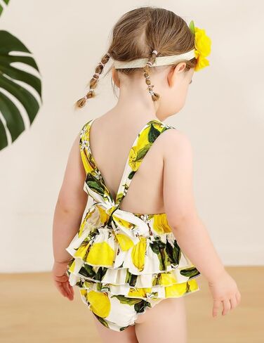PrinceSasa Baby Girl's Floral Print Ruffles Romper Summer Clothes in Kuwait