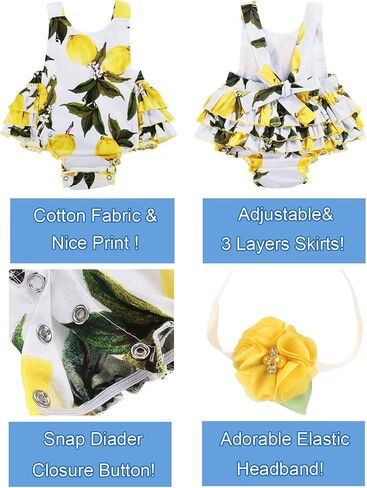 PrinceSasa Baby Girl's Floral Print Ruffles Romper Summer Clothes in Kuwait
