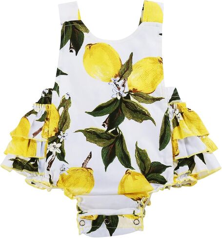 PrinceSasa Baby Girl's Floral Print Ruffles Romper Summer Clothes in Kuwait