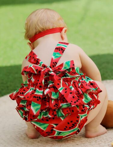 PrinceSasa Baby Girl's Floral Print Ruffles Romper Summer Clothes in Kuwait