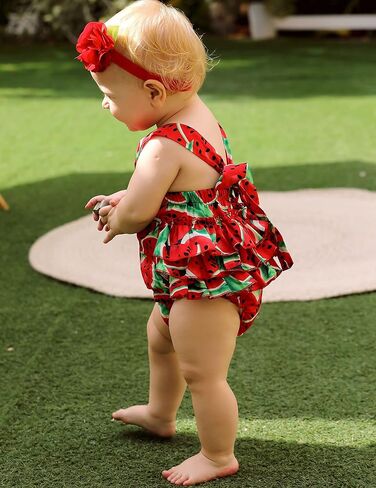 PrinceSasa Baby Girl's Floral Print Ruffles Romper Summer Clothes in Kuwait