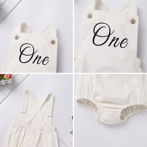 IBTOM CASTLE Baby Girls Boys First Birthday Outfit Sleeveless Corduroy Romper Cake Smash Photo Shoot One Year Old Clothes in Saudi Arabia