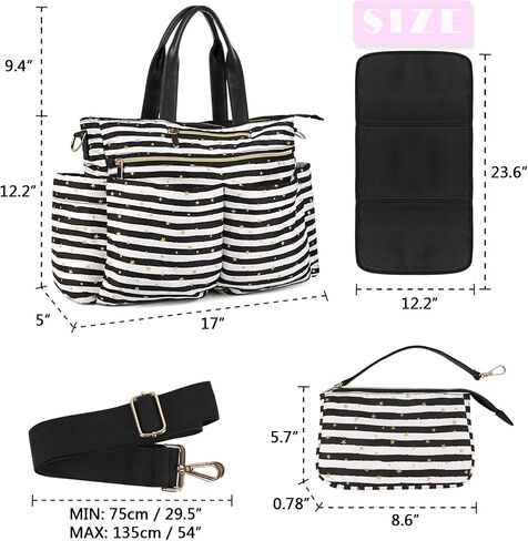 YESLAU Diaper Bag Tote with Changing Pad and Wallet Large Travel Diaper Tote for Mom Star Print 3Pcs Set in Saudi Arabia
