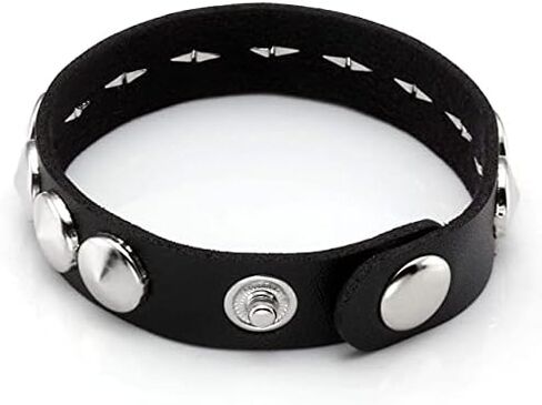 Manfnee 4Pack Punk Goth Bracelet for Man Women Leather Spike Rivet Metal Studded Wristbang Black in Saudi Arabia