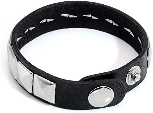 Manfnee 4Pack Punk Goth Bracelet for Man Women Leather Spike Rivet Metal Studded Wristbang Black in Saudi Arabia