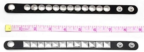 Manfnee 4Pack Punk Goth Bracelet for Man Women Leather Spike Rivet Metal Studded Wristbang Black in Saudi Arabia