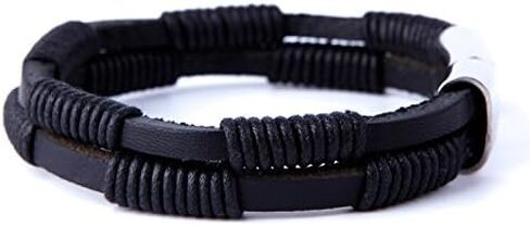 جلد بني داكن حول موضوع الطبيعة سوار له ولها، للجنسين، جلد طبيعي 100%، 8 بوصة، 8 بوصة، جلد، بدون أحجار كريمة, 8 inches, جلد, بدون أحجار كريمة in Kuwait