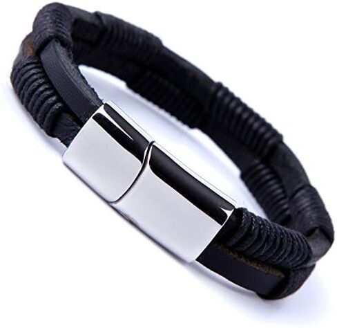 جلد بني داكن حول موضوع الطبيعة سوار له ولها، للجنسين، جلد طبيعي 100%، 8 بوصة، 8 بوصة، جلد، بدون أحجار كريمة, 8 inches, جلد, بدون أحجار كريمة in Kuwait