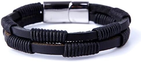 جلد بني داكن حول موضوع الطبيعة سوار له ولها، للجنسين، جلد طبيعي 100%، 8 بوصة، 8 بوصة، جلد، بدون أحجار كريمة, 8 inches, جلد, بدون أحجار كريمة in Kuwait