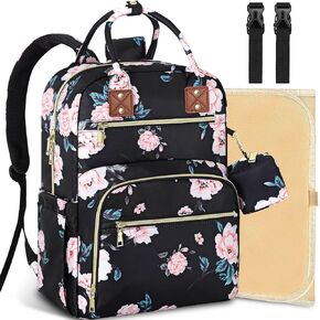 Tenot Diaper Bag Backpack, Baby Diaper Bag with Changing Pad Black | Large Capacity, Waterproof, Baby Bags for Mom, Dad, Travel Baby Diaper Backpack with Pacifier Case, Baby Girl Boy in Kuwait