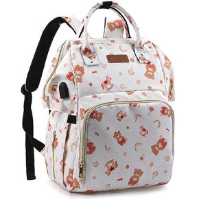 Diaper Bag Backpacks, Waterproof Nappy Changing Backpacks Bear White in Kuwait