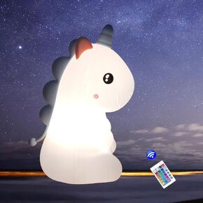 Silicone Unicorn Lamp Night Light,16 Colors Changing Kid LED Lamps, Remote Control Rechargeable Bedroom Decor Birthday Xmas Gift (Pink)
