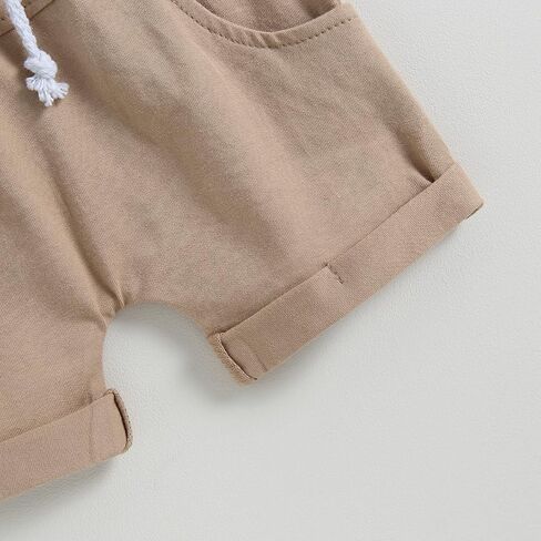 Rtnnsbbfcm Newborn Baby Boy Summer Clothes Short Sleeve Color Block Front Pocket T-Shirt Top Shorts 2Pcs Casual Outfit in Saudi Arabia