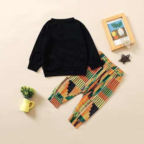 Mubineo Toddler Baby Girl Boy 2pcs African Print Outfits Kente Dashiki Clothes T Shirts Pant Sets in Saudi Arabia