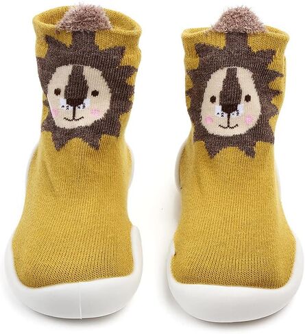 Baby Boys Girls Non-Skid Rubber Sole Indoor Floor Slipper Infant Toddler Cute Cartoon Animal Design Outdoor Breathable Cotton Sock Shoes in Saudi Arabia