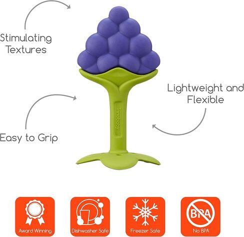 Innobaby Original Teethin Smart EZ Grip Fruit Teether and Sensory Toy for Babies and Toddlers in Berry. BPA Free Teether in Saudi Arabia