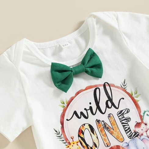 Kayotuas Toddler Baby Boy First Birthday Outfit Letter Print Short Sleeve T Shirt Top and Solid Shorts 2 Piece Summer Clothes in Saudi Arabia