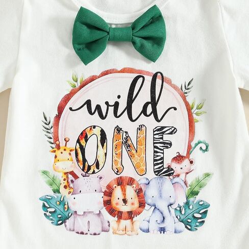 Kayotuas Toddler Baby Boy First Birthday Outfit Letter Print Short Sleeve T Shirt Top and Solid Shorts 2 Piece Summer Clothes in Saudi Arabia