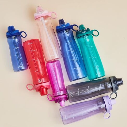 زجاجة مياه بلاستيكية من بوجو مع غطاء ناعم ومقبض للحمل، خالية من مادة BPA، آمنة للاستخدام في غسالة الأطباق in Kuwait