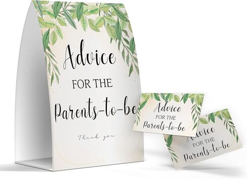 نصيحة للآباء المستقبليين، ألعاب استحمام الطفل باللون الأخضر، حمام الطفل ذو الطابع الأخضر، بطاقات نصيحة للآباء الجدد باللون الأخضر، تذكارات للأم والأب الجديد - لافتة واحدة + 50 بطاقة (GES19) in Kuwait